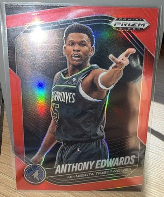 2024-25 Panini Prizm Black - Anthony Edwards, Anthony Edwards #17 Red Prizm /299