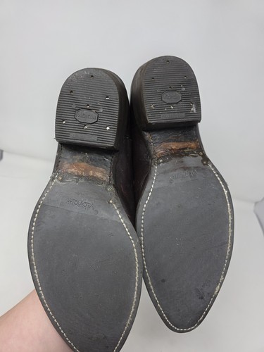 Vintage Justin Cowboystiefel Herren 8,5 D rot braun Leder Western Nähte - Bild 8 von 16