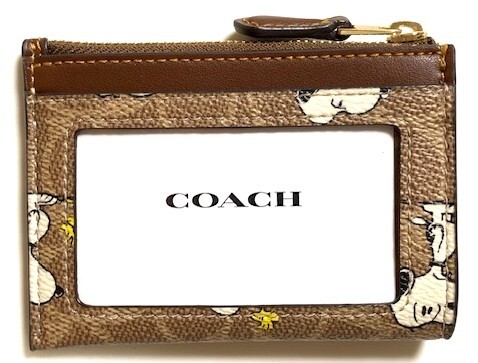 COACH x Peanuts Snoopy ID Case Card Holder CBT14 IMY3O Signature Canvas New - Picture 3 of 6