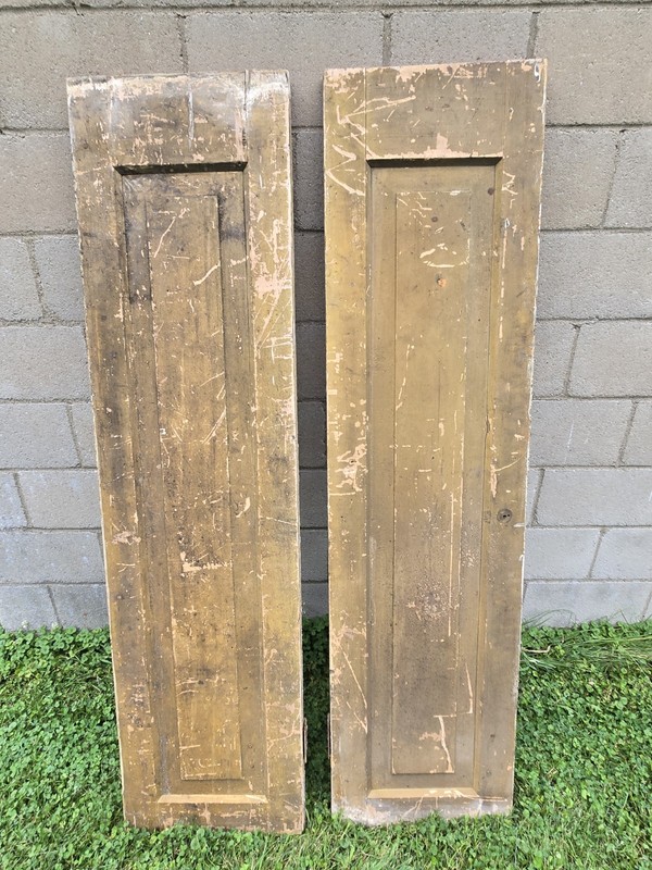 Pair Antique Wood Doors 69" X 18 X 1.5" Thick Architectural Salvage