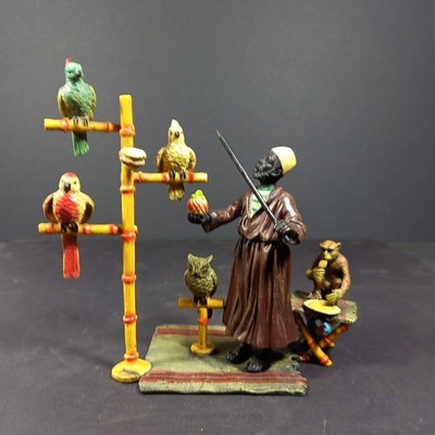 Wiener Bronze Statue, Orientalisch Arabischer Papageientrainer, Polychrome