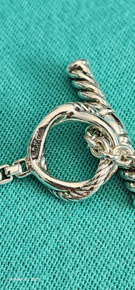 Collar de perlas David Yurman Infinity Station Sterling 43 pulgadas con palanca 66 g como está  Foto 4 de 4