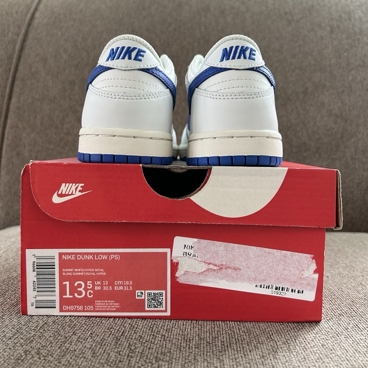 Size 13.5 (PS) - Nike Dunk Low Summit White Hyper Royal 2023