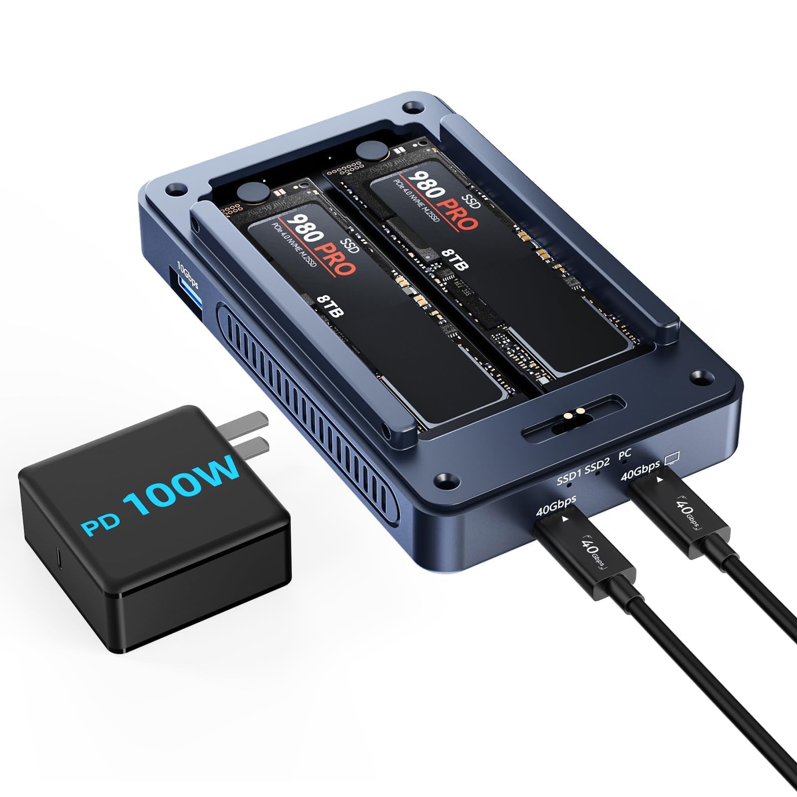 Acasis M.2 NVMe SSD Enclosure 40Gbps USB C Alluminio NVMe Enclosure PCIe (z7j)