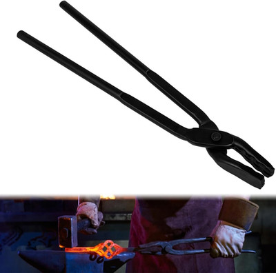 Knife Forging Tool Blacksmithing Tongs Blacksmith Wolf Jaw Tongs 15 Inch for Beg