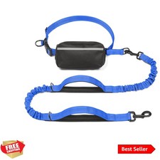 Hands Free Dog Leash with Zipper Pouch, Dual Padded Handles and Durable Bunge...