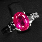 Vibrant Pink Rubellite Tourmaline 1.50Ct 925 Sterling Silver White Gold Rings