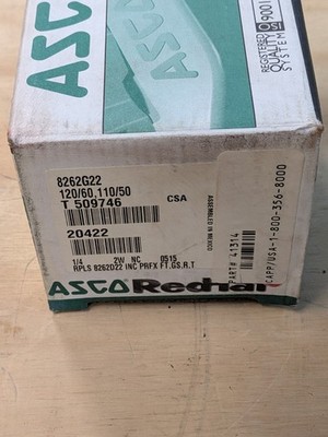 ASCO 8262G22 RedHat Solenoid Valve 1/4 NPT Normally Closed 120V AC