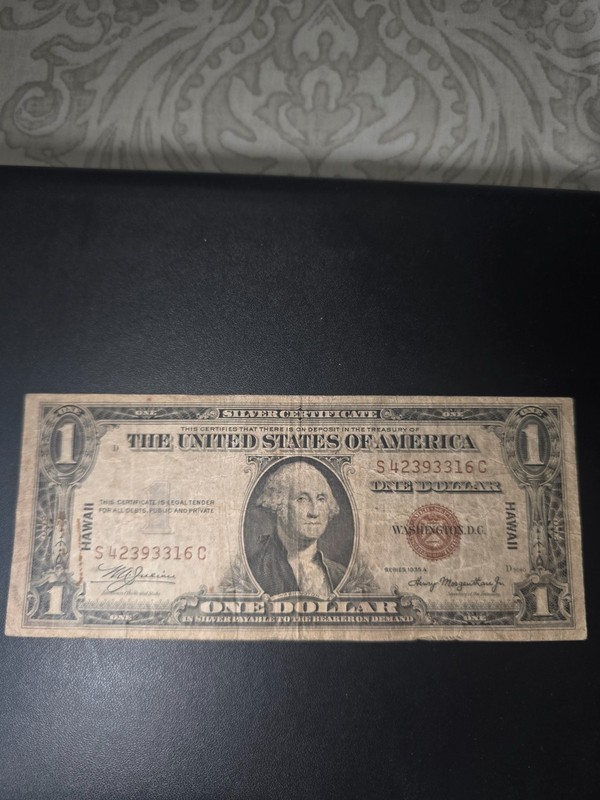1935A $1 Brown Seal HAWAII Emergency WWII SILVER Certificate VG/FINE X6026