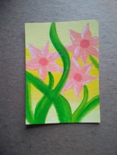 ACEO Original Acrylic Painting Landscape Miniature Art Card Scenery Flowers 20