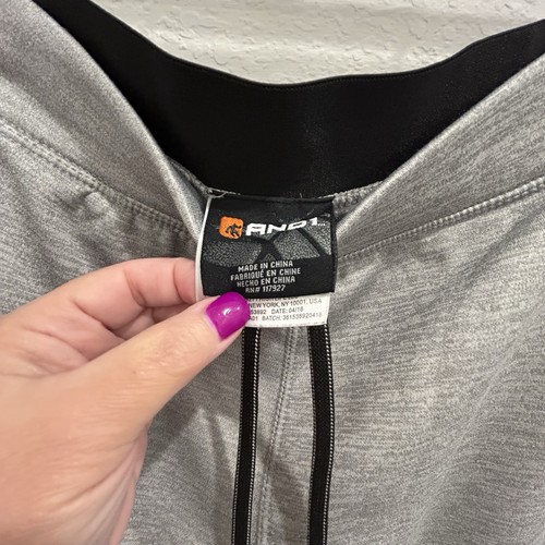 AND1 Sweatpants Joggers Gray Drawstring Track Pants Men’s Size Medium Smoke Free - Picture 2 of 7