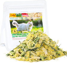 Freeze Dried Cat Grass Treats Chicken & Egg Yolk, Hairball Control, Digestive Su