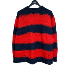 ACNE STUDIOS STUDIOS FN-WN-KNIT000347 Distressed border crew neck knit