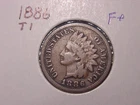 1886 T 1 INDIAN HEAD CENT F + POPULAR DATE ORIGINAL COIN