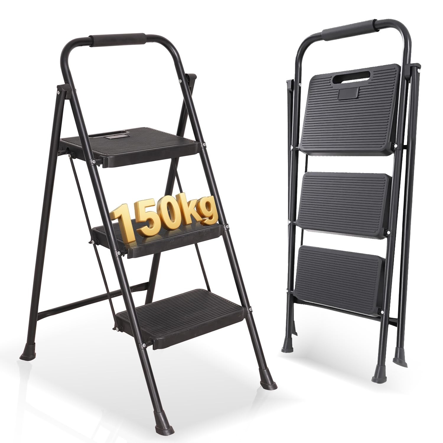 OFFERTA OUTIGO Scala Pieghevole 3 Gradini Acciaio - Sicura 150kg