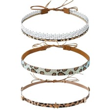 Leopard Cowboy Hat Band Women Men Cheetah Rhinestone Cowgirl BrownBlackSilver