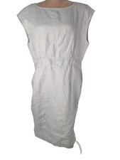 Saks Fifth Avenue Threads Linen Shift Dress Gray Sz Xl Lagenlook Minimalist Boho