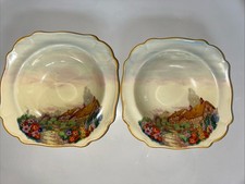 Vintage 1930s Royal Venton Ware Bowls X 2 Cottage Design J. Steventon