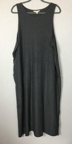 M&S Dress Grey Sleeveless Flexifit The Lounge Edit Stretch Dress Pocket UK 24 - Picture 2 of 24