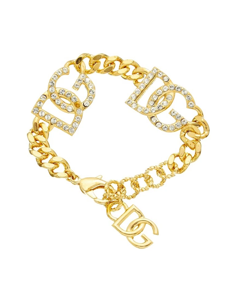Dolce & Gabbana Crystal Link Chain Bracelet (Authentic Pre-Loved) Women's