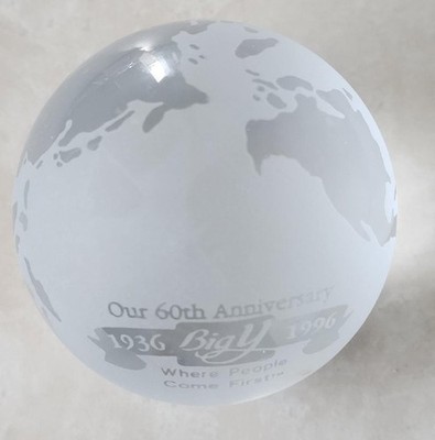RARE 60TH ANNIVERSARY BIG Y SUPERMARKETS GROCERY STORES ADVERTISING PAPERWEIGHT