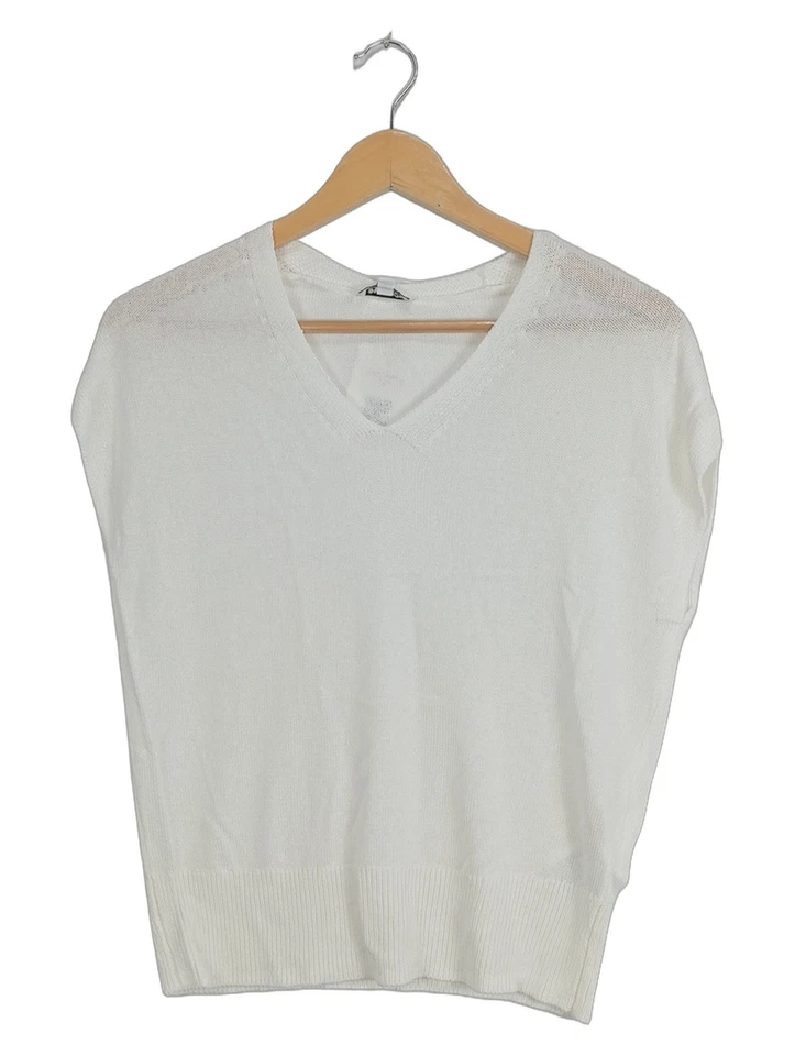 Street One Gilet Femme Blanc Côtelé Viscose Casual (EU 36, INT S) - Photo 1/1