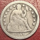 1857 Seated Liberty Dime. Free Shipping