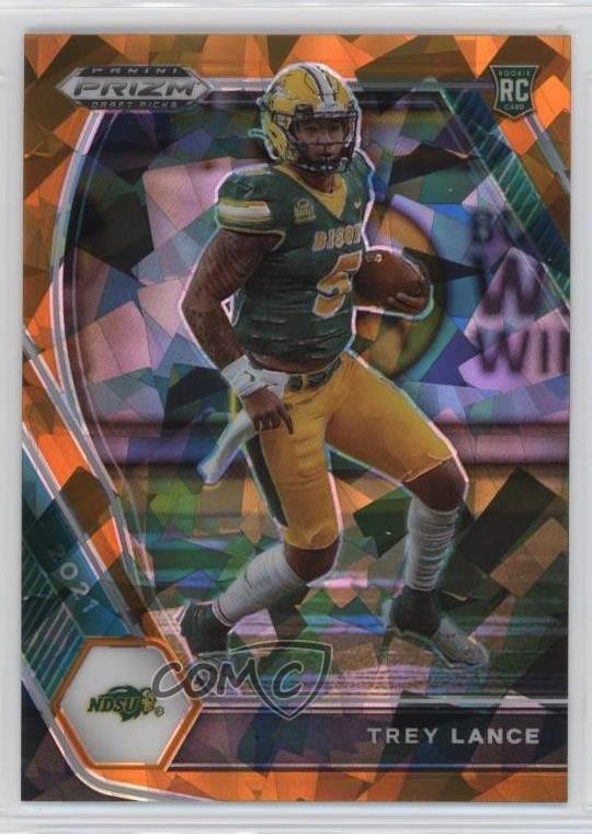 2021 Panini Prizm Draft Picks Orange Ice Prizm Trey Lance #120 Rookie RC