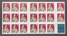 US 3244 32d Madonna & Child unused booklet pane of 20 + label never hinged 1998