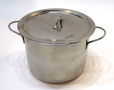 Vintage Small 3" dia Toy 2 Handle Stainless Steel Stockpot Pan w Lid