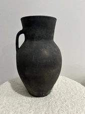 Antique Clay Pot/Vessel Primitive Rustic Earthenware Jug with Handle