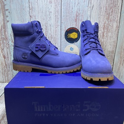 Timberland 6'' Premium WATERPROOF Dark Blue Nubuck Boot 50th Anniversary  Size 4