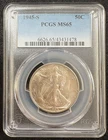 1945 S Walking Liberty Silver Half Dollar PCGS MS65