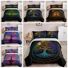 Tree Of Life Circular Frame Branches Moon Star Home Textiles Duvet Cover Bed Set