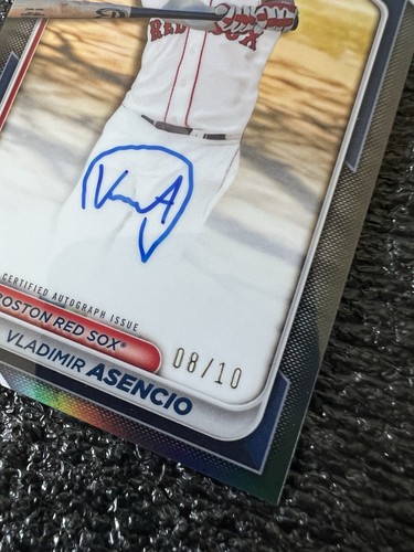 2024 Bowman Chrome #CPA-VA Vladimir Asencio Auto Black Refractor 1st RC #/10 - Picture 3 of 5