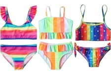 NEW GIRLS 3-4 SUMMER of COLOR FUN STRIPED BIKINI ASSORTMENT Your Choice