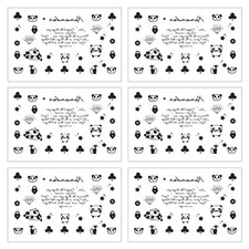 6 sheet Temporary Tattoos little Panda Star Tattoo Body Art Tattoos Waterproof