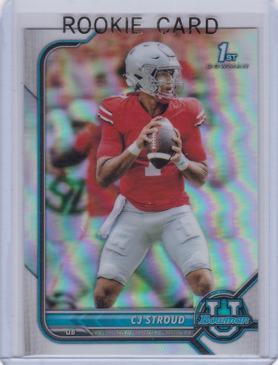 C.J. STROUD ROOKIE CARD Football Bowman Chrome $$ RARE REFRACTOR 1st RC  Texan CJ