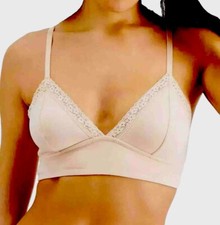 Jenni On Repeat Wide Lace Trim Cotton Bralette Chai/Nude Size Medium