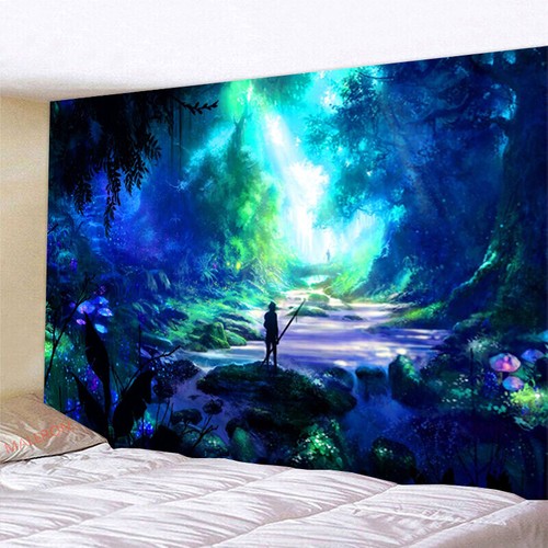 3D River Forest Tapestry Wall Hanging Throw Blanket Bedroom Bedspread Backdrop - Picture 14 of 22
