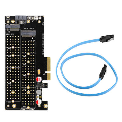 M Key NVMe to PCIe x4 + B Key SATA to SATA III Converter Board Dual M.2 Adapter