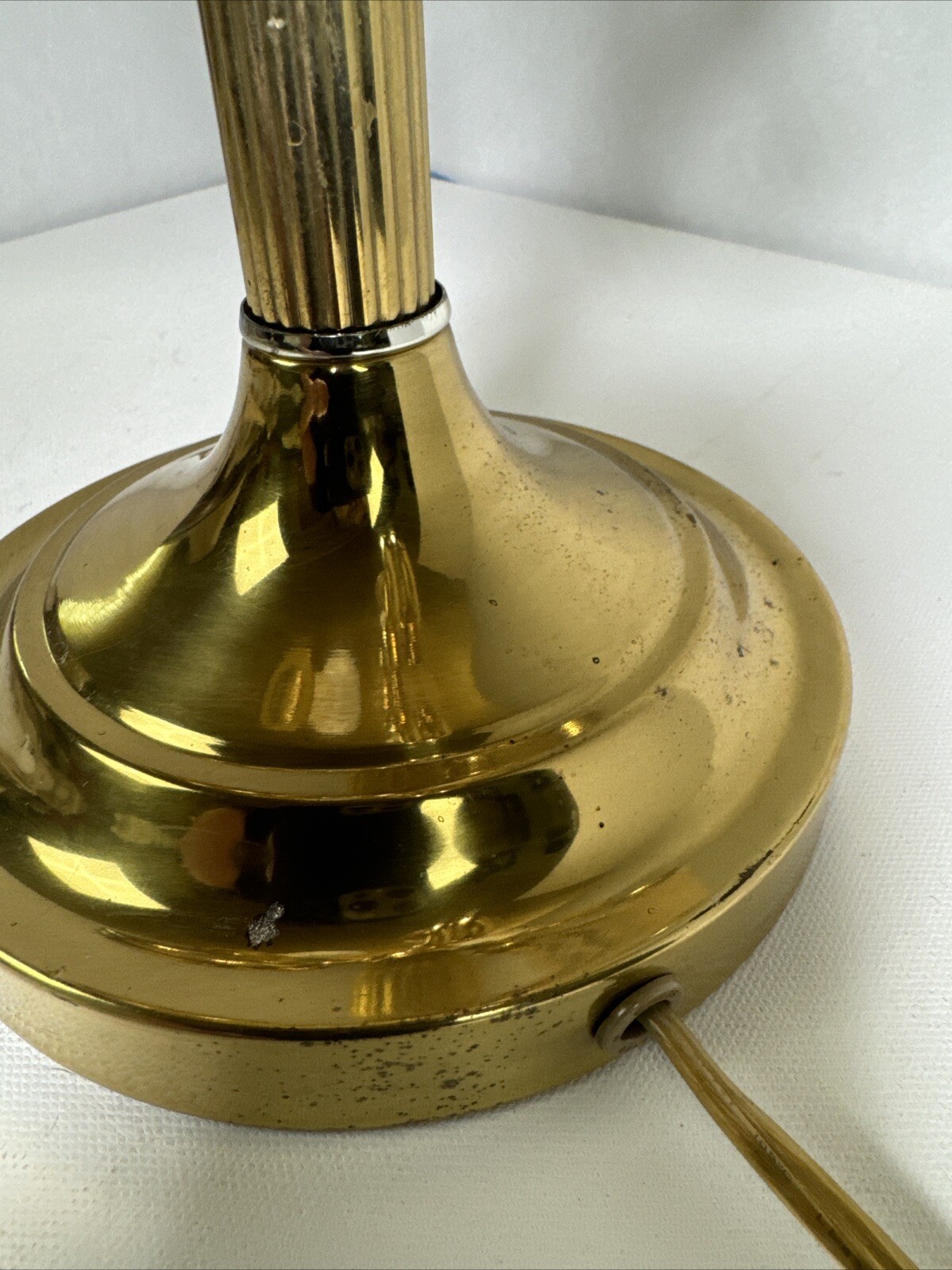 VTG ALSY 3 Arm Brass Plated French Horn Style Bouillotte Table Lamp NO Shade 22”