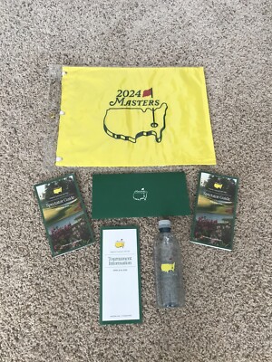 2024 Masters Bundle - Pin Flag, Spectator Guide (2), Info Guide, Water Bottle