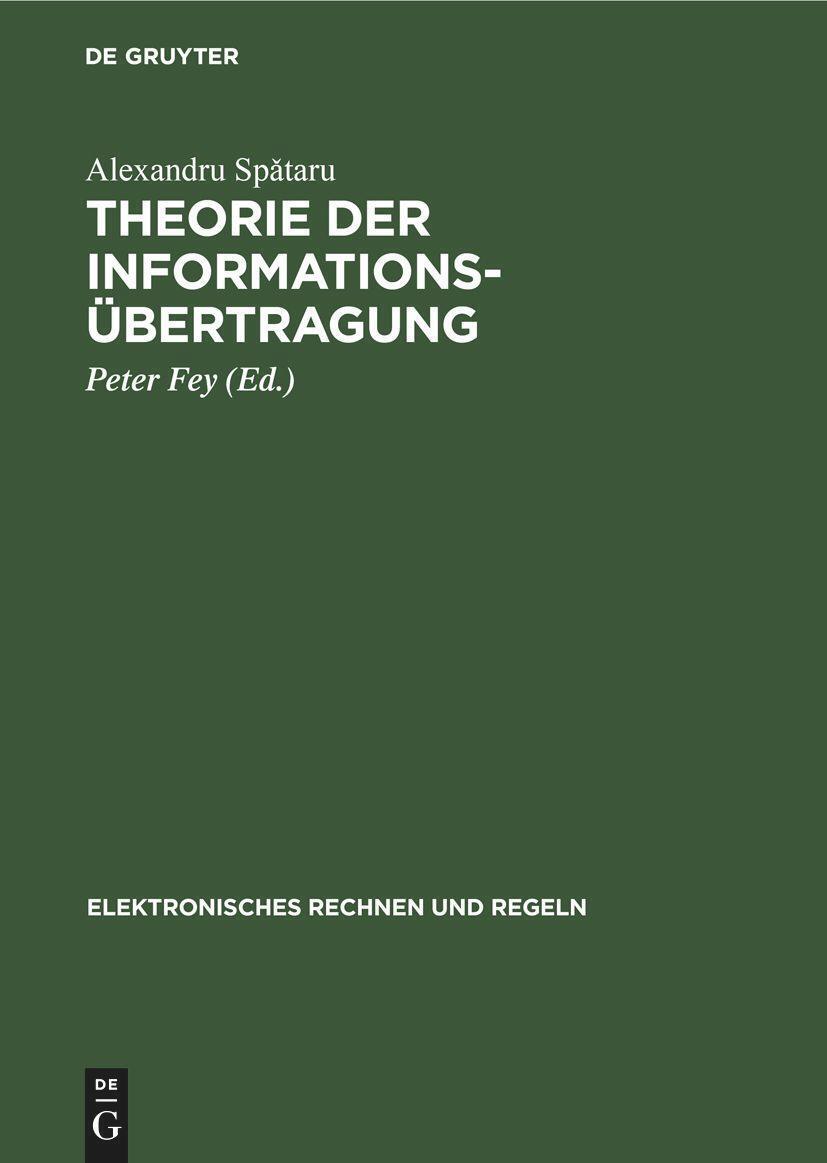 Alexandru Sp¿taru | Theorie Der Informationsübertragung | Buch |
