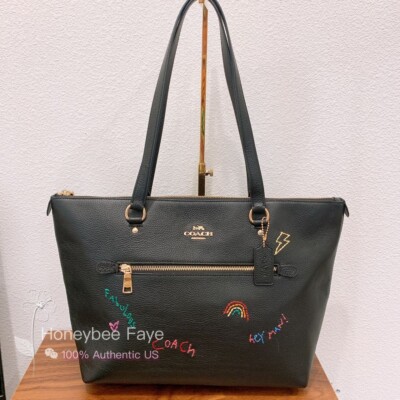 NWT Coach Gallery Tote With Diary Embroidery