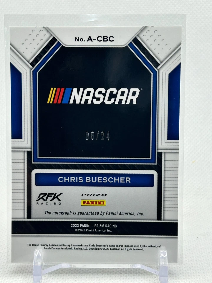 2023 Prizm Racing Chris Buescher Autograph Rainbow /24 Prizm #A-CBC - Image 2 of 3