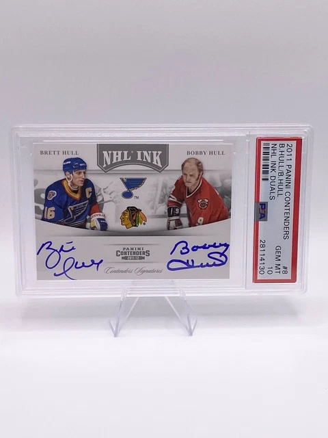 Brett Hull Bobby Hull 2011 Panini Contenders NHL INK DUALS Auto PSA 10 GEM MINT