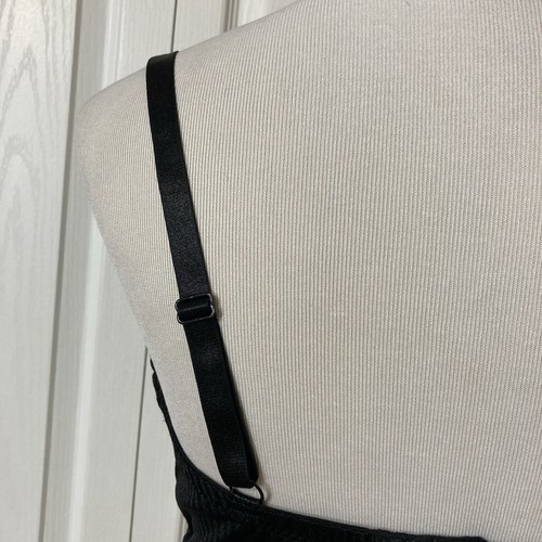 Wire Free Bra Adrienne Vittadini Black Striped Adjustable Straps Sz 38DD Comfort - Picture 15 of 17