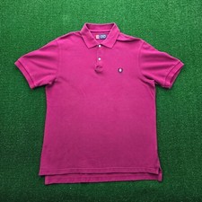 Chaps Mens Polo Shirt Medium Red Maroon Short Sleeve Golf Preppy Casual