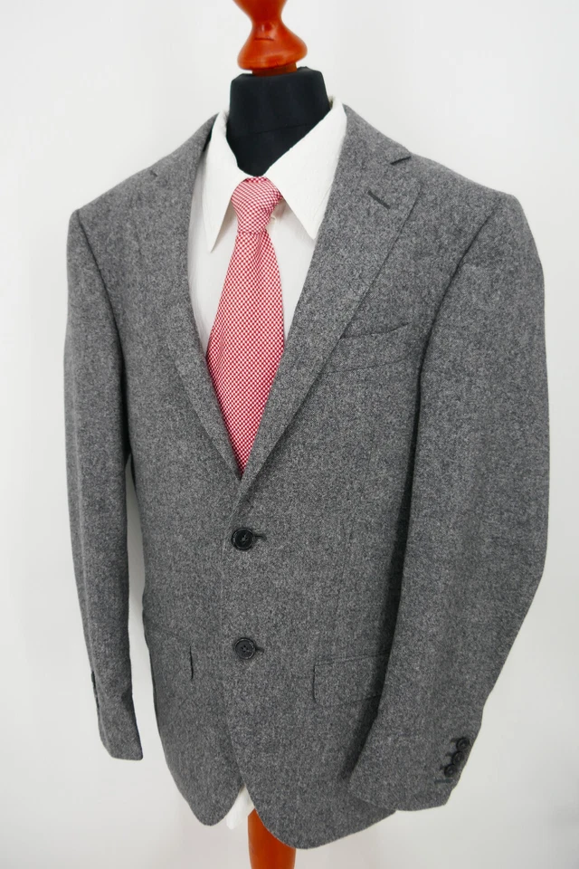 Hackett Mayfair Anzug Gr.44 Schurwolle Seide Grau White Label abs. Top Zustand - Bild 3 von 4